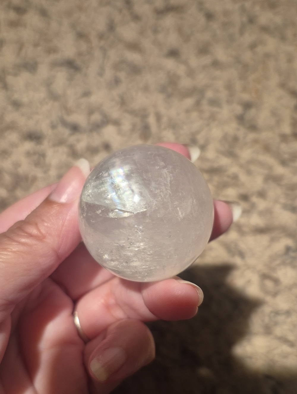 Optical Calcite Crystal Sphere - Polished Pocket Sphere